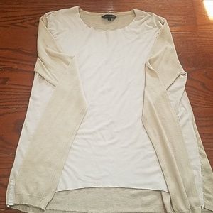 Olivaceous cream and taupe top